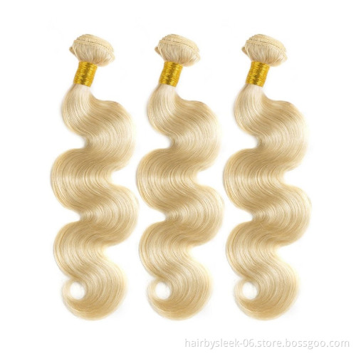 Fashion 613 full lace wig Bundles with Closure Body Wave Remy Human Hair Weave Honey Blonde 100% virgin human hair bundles